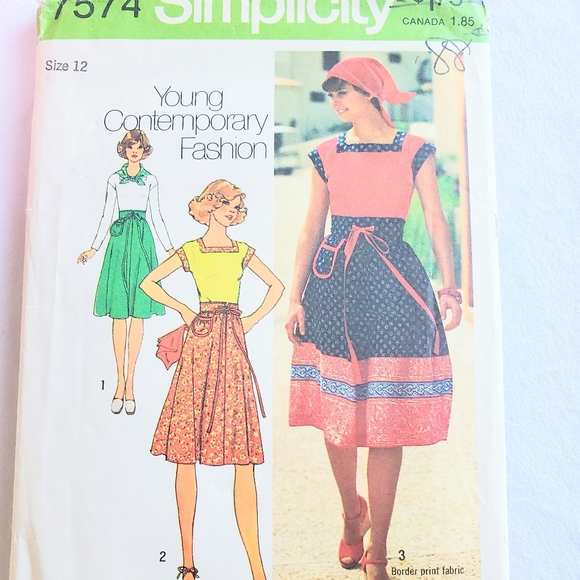 1976 Simplicity 7574 Sewing Pattern Top, Skirt, Scarf - Picture 2 of 5